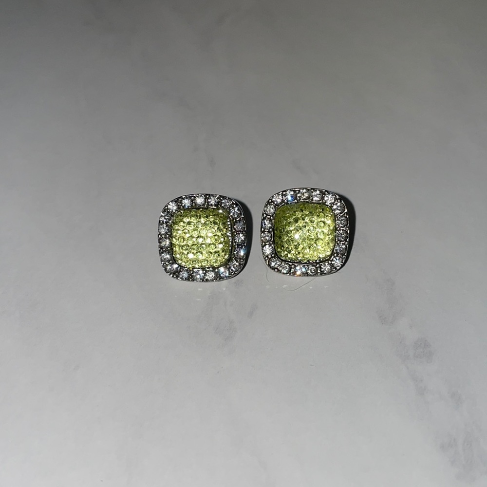 Green gemstone earrings